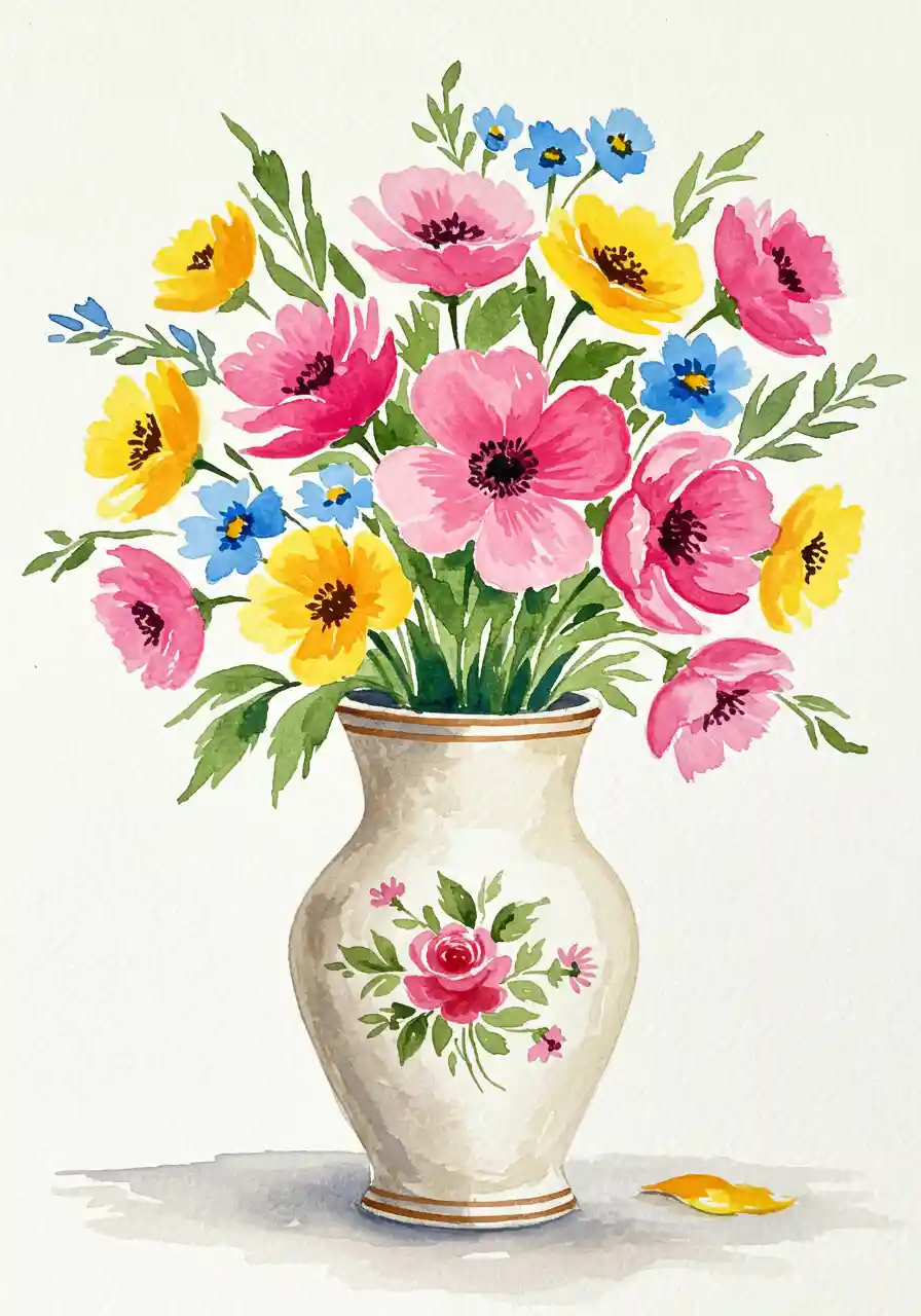 Ideas for painting vases with watercolors