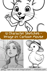 12 Character Sketches – Image 01 Cartoon Mouse