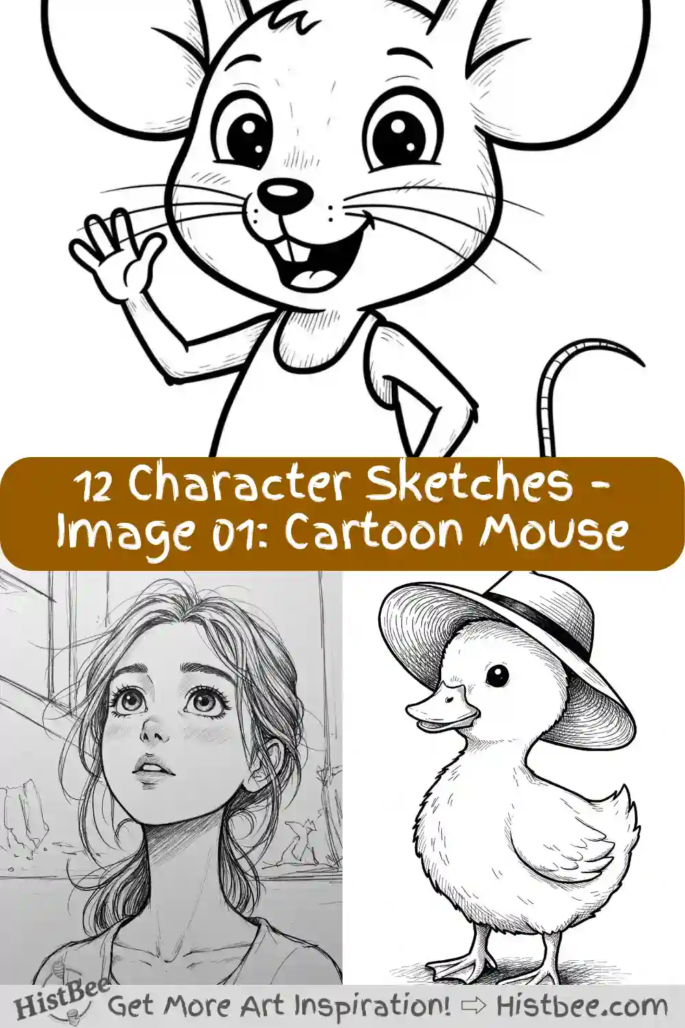 12 Character Sketches – Image 01 Cartoon Mouse