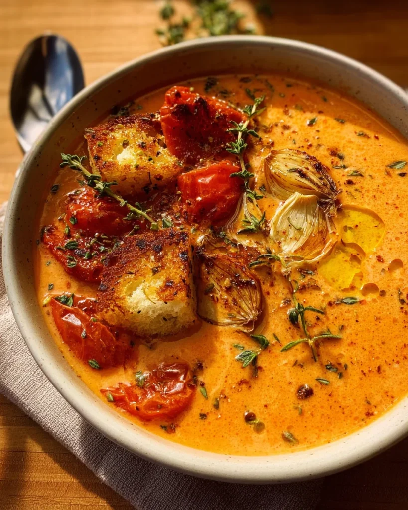 Creamy Roasted Garlic Tomato Soup