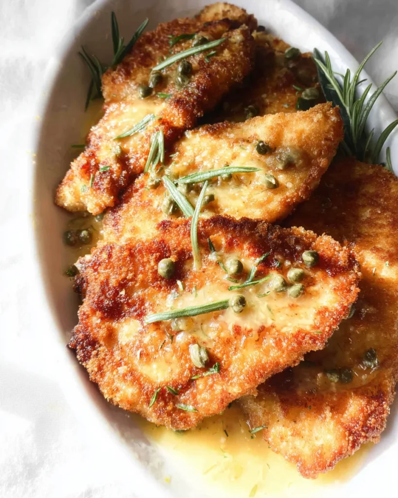 Crispy Chicken Cutlets – Easy Recipe with Lemon Rosemary Butter