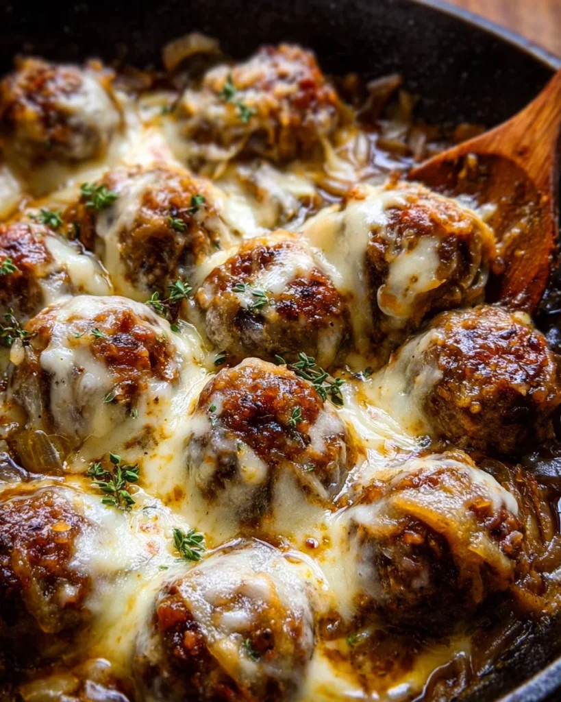 French Onion Meatballs