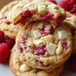 Gooey Raspberry White Chocolate Cookies