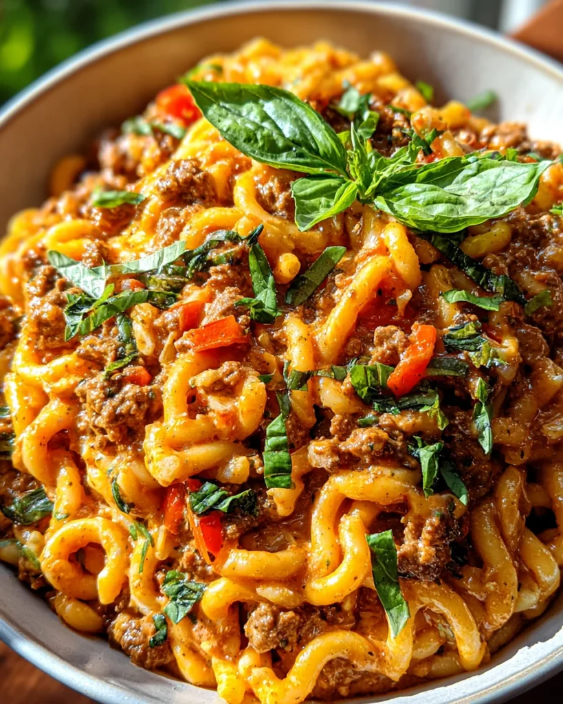 High-Protein Creamy Beef Pasta