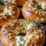 Rosemary Parmesan Pretzels with Mozzarella Filling