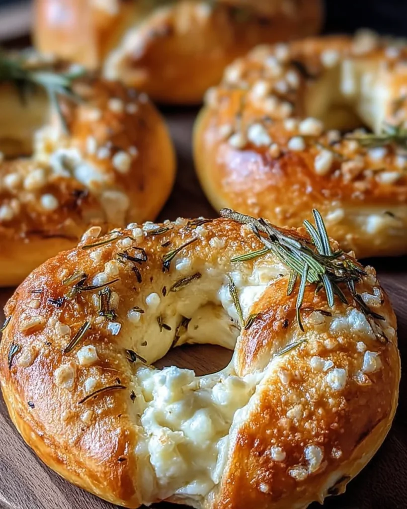 Rosemary Parmesan Pretzels with Mozzarella Filling