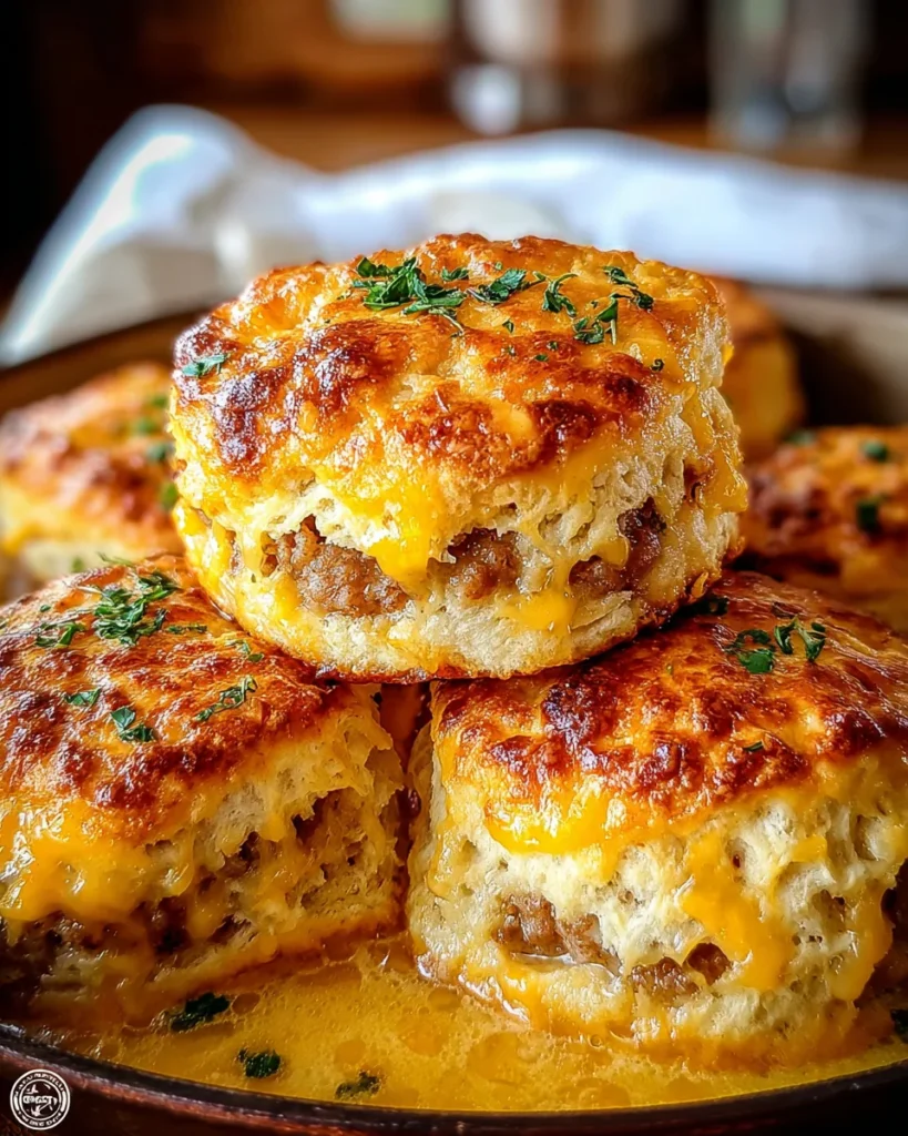 Sausage Cheese Butter Swim Biscuits