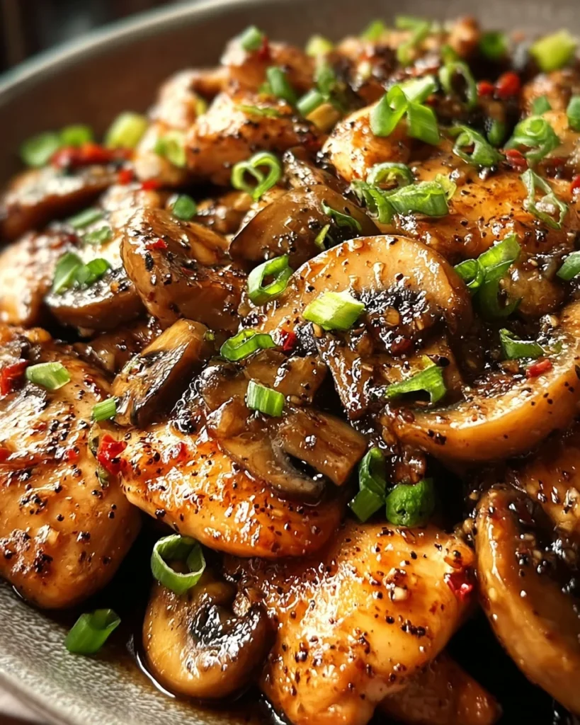 Black Pepper Chicken with Mushrooms
