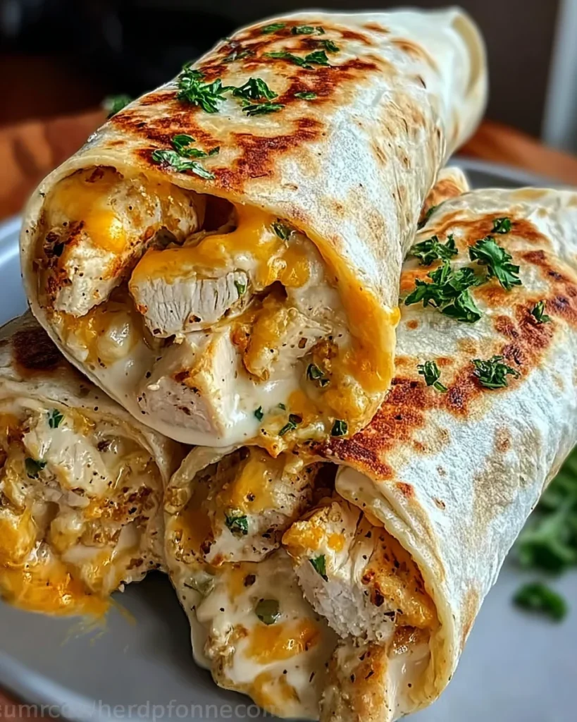 Cheesy Chicken Garlic Wraps