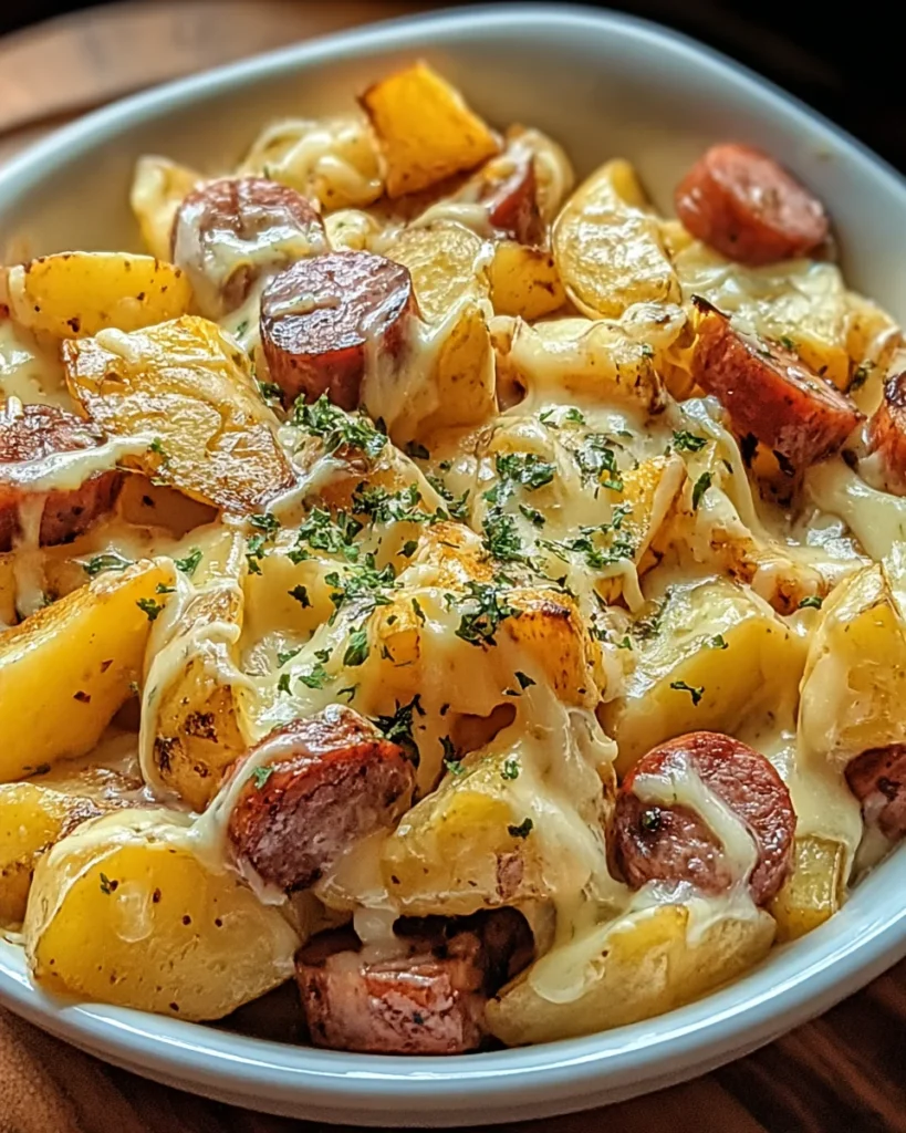 Cheesy Ranch Potatoes and Smoked Sausage