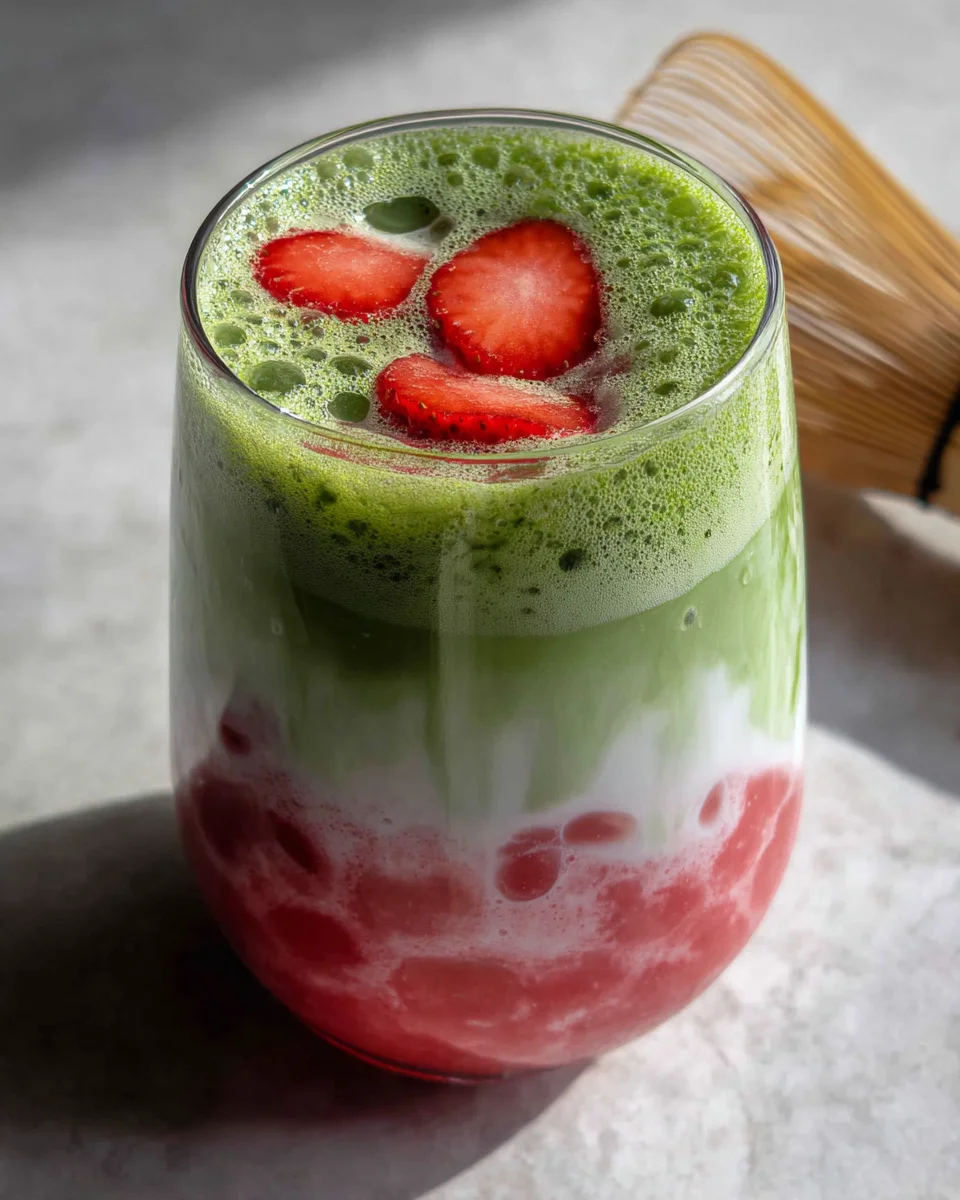 Easy 5-min. Strawberry Matcha Latte