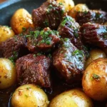Garlic Butter Beef Bites with Potatoes