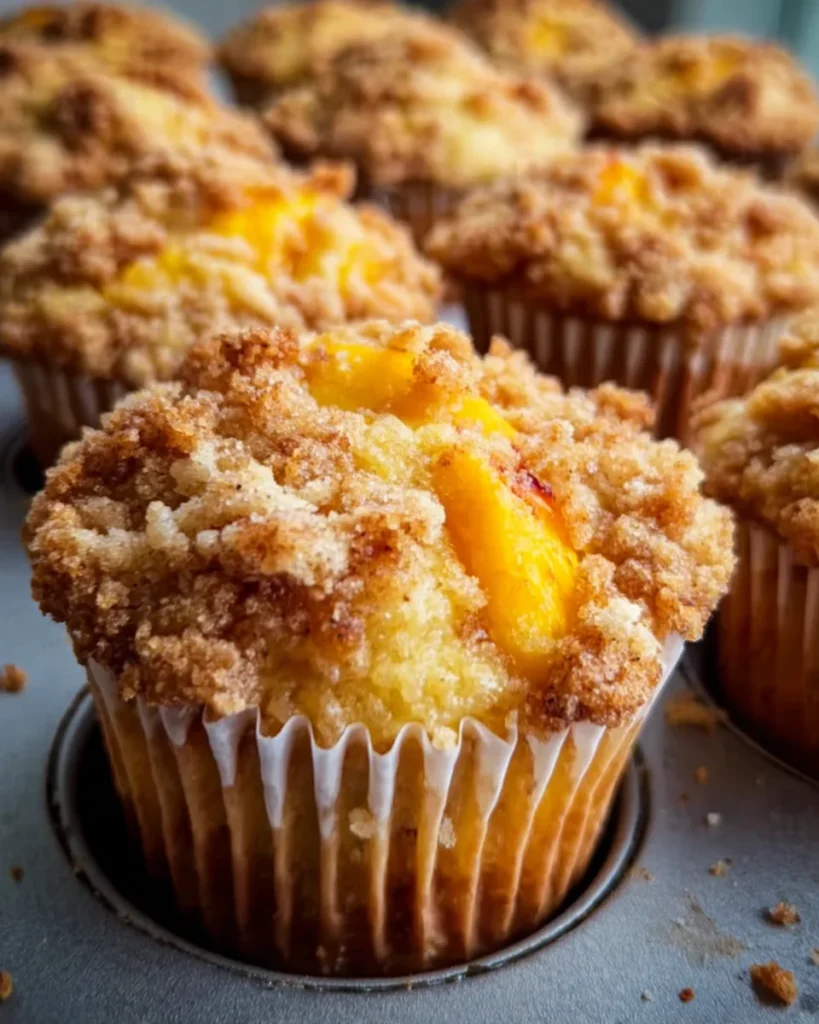 Peach Recipes: Easy Peach Crumb Topping Muffins