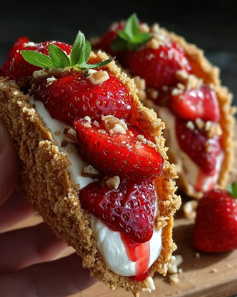 Strawberry Crunch Cheesecake Tacos