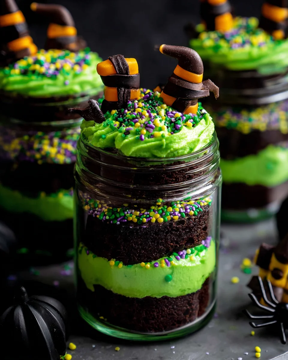 Witches Brew Halloween Cake Jars