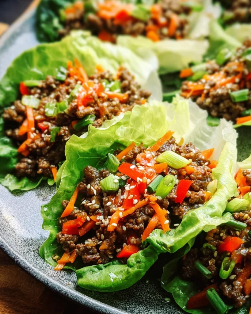 Asian Style Ground Beef Lettuce Wraps