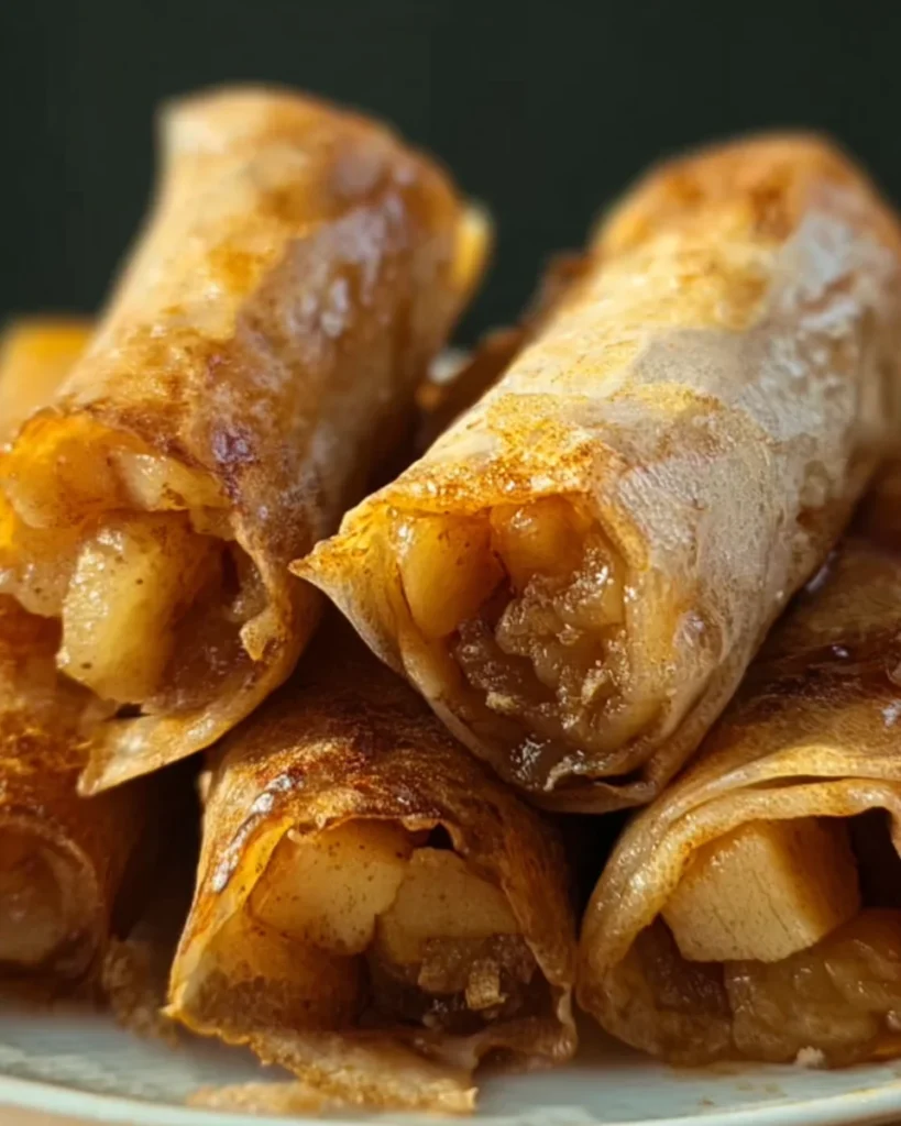 Baked Apple Pie Rice Paper Rolls