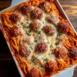 Baked Spaghetti and Meatballs