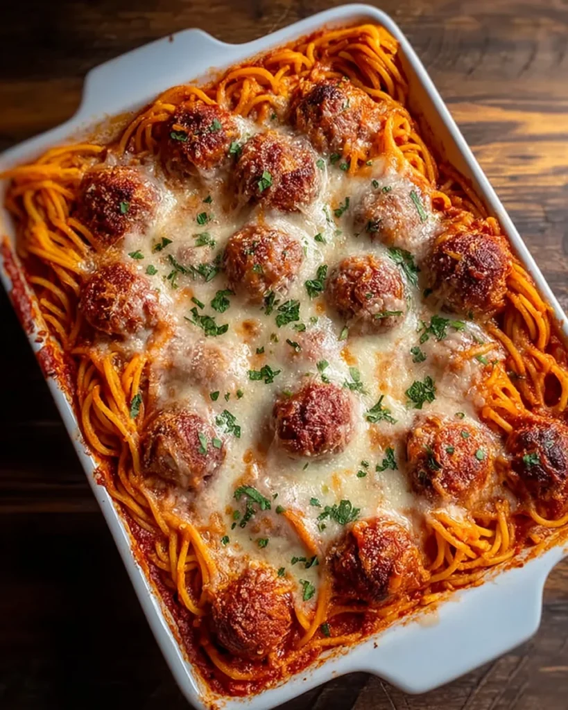 Baked Spaghetti and Meatballs