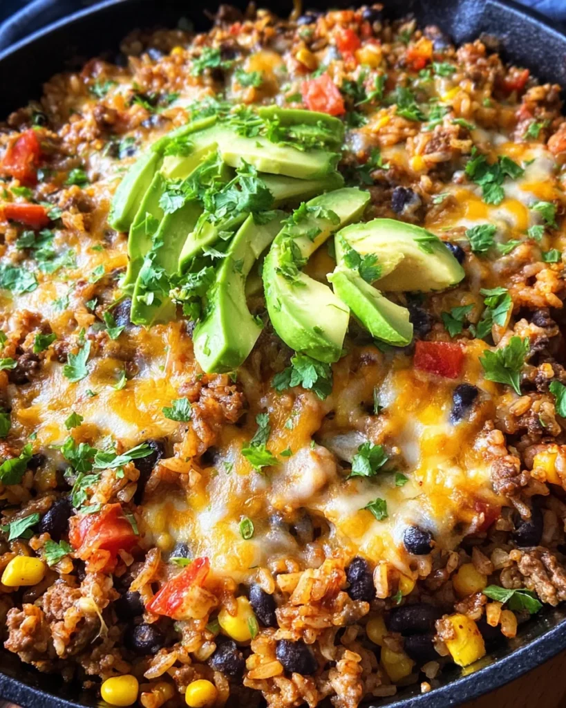 Cheesy Taco Rice Skillet