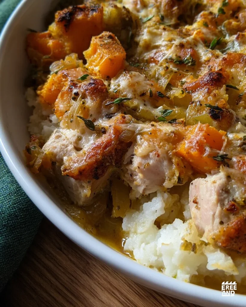Chicken, Leek and Butternut Squash Bake