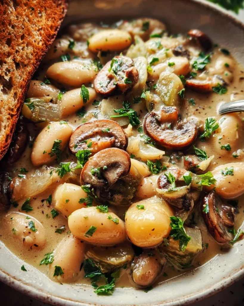 Cozy White Bean Mushroom Stew (Vegan)