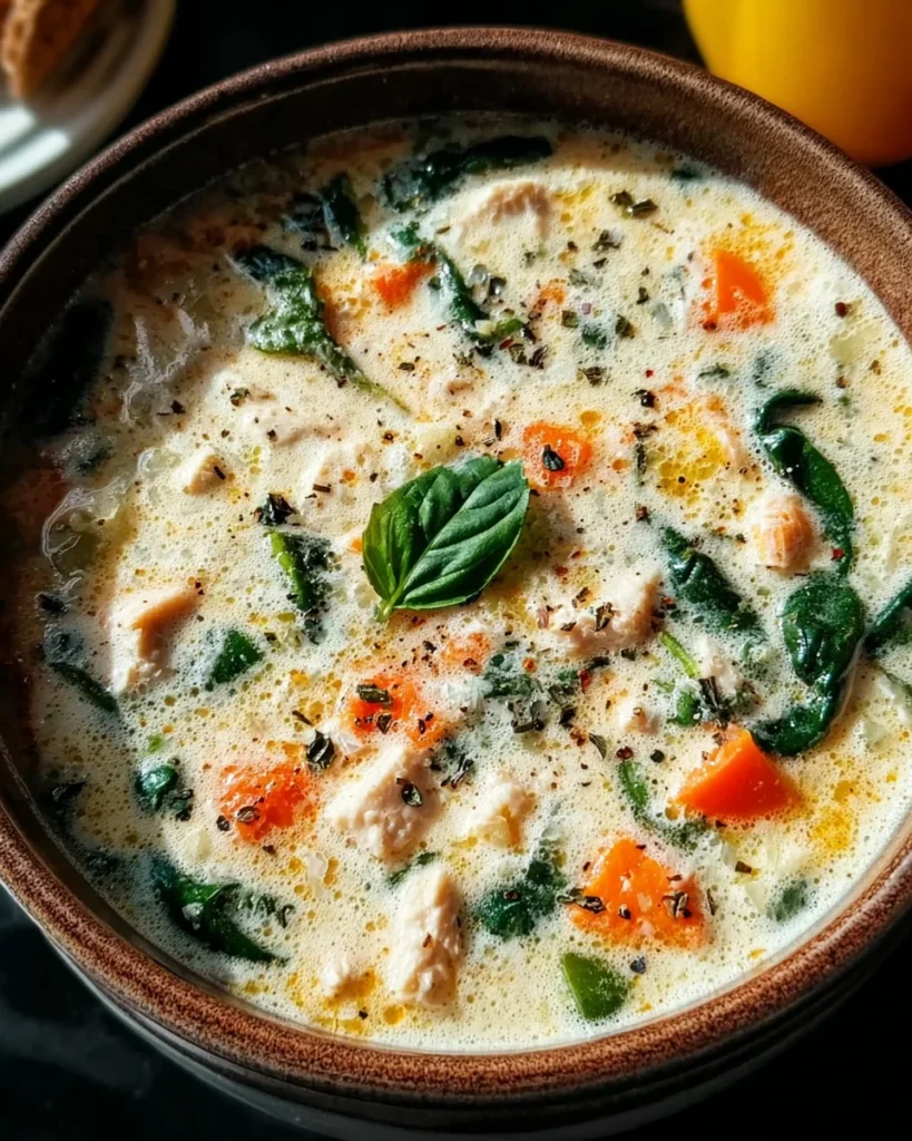 Creamy Italian Ground Chicken Soup
