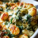 Creamy Pesto Gnocchi with Spinach and Artichokes