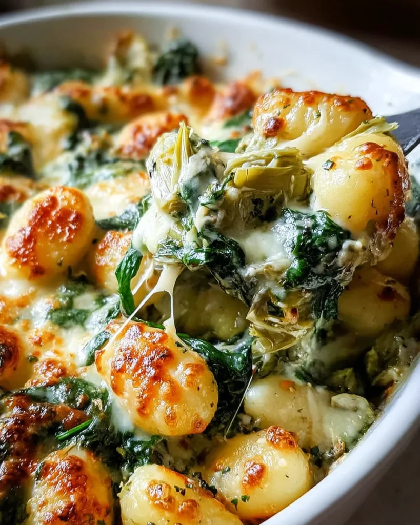 Creamy Pesto Gnocchi with Spinach and Artichokes