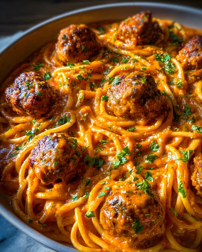 Creamy Spaghetti & Meatballs Recipe