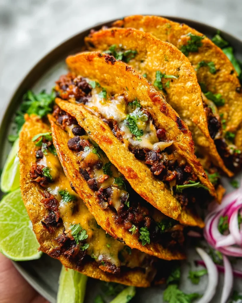Crispy Sheet Pan Black Bean Tacos (Vegetarian)