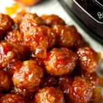 Crockpot BBQ Peach Meatballs Recipe