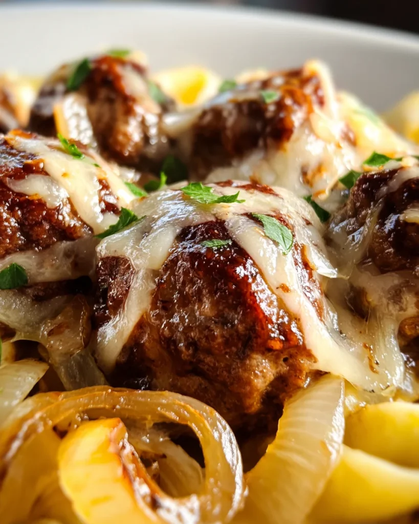 Crockpot French Onion Meatballs Recipe