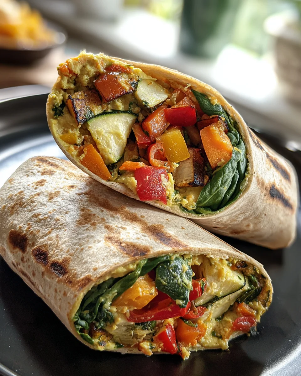 Delicious Roasted Veggie and Hummus Wraps Recipe