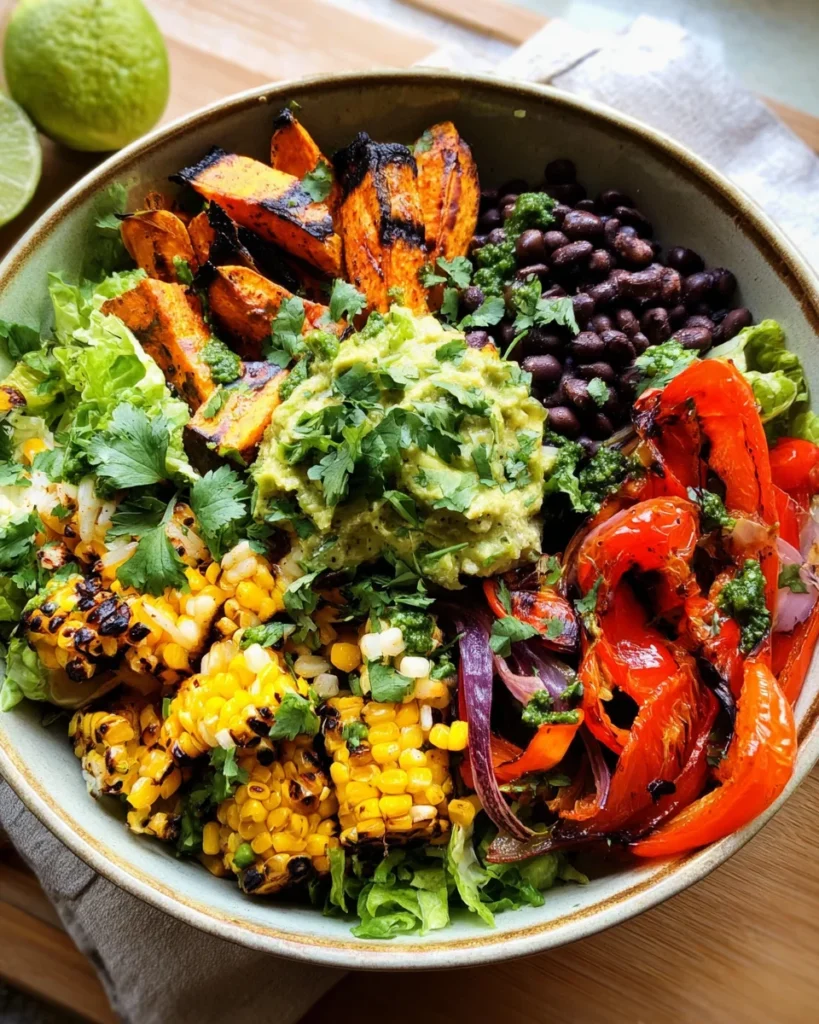 Grilled Veggie Burrito Bowls with Black Beans & Green Rice (Vegetarian, Vegan)