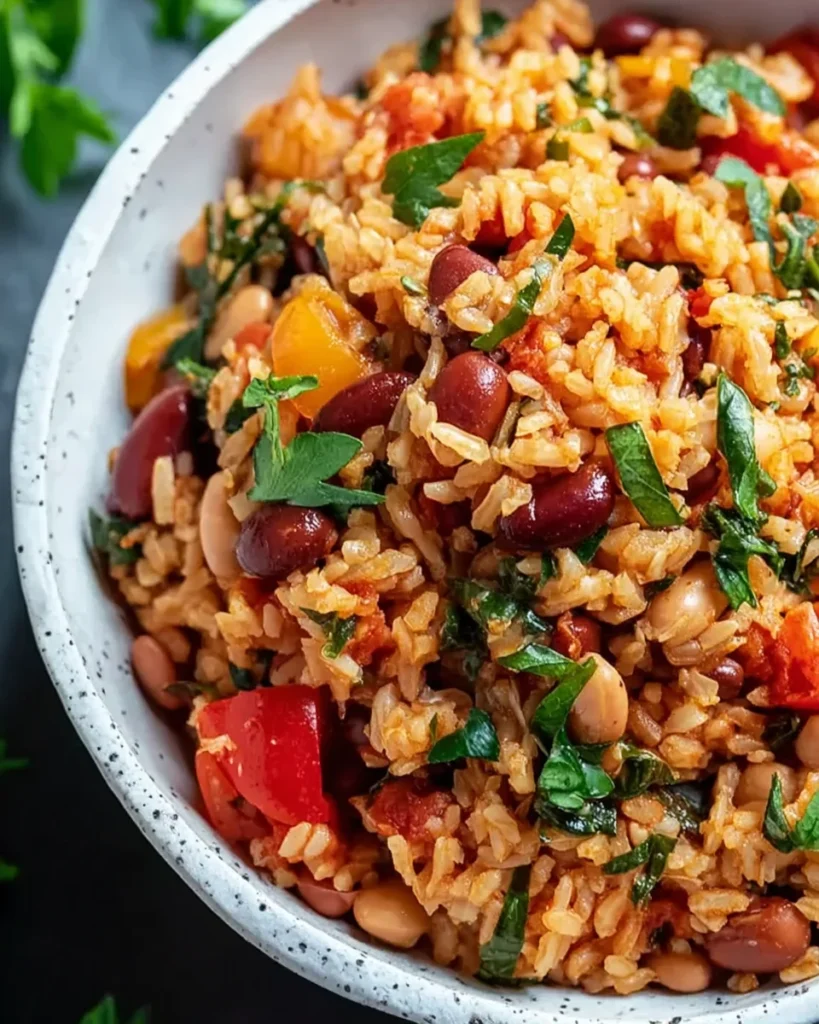 Healthy Mediterranean Rice and Beans