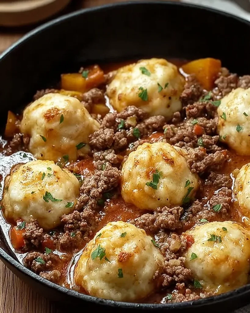 Hearty Ground Beef and Dumplings : Perfect Dinner