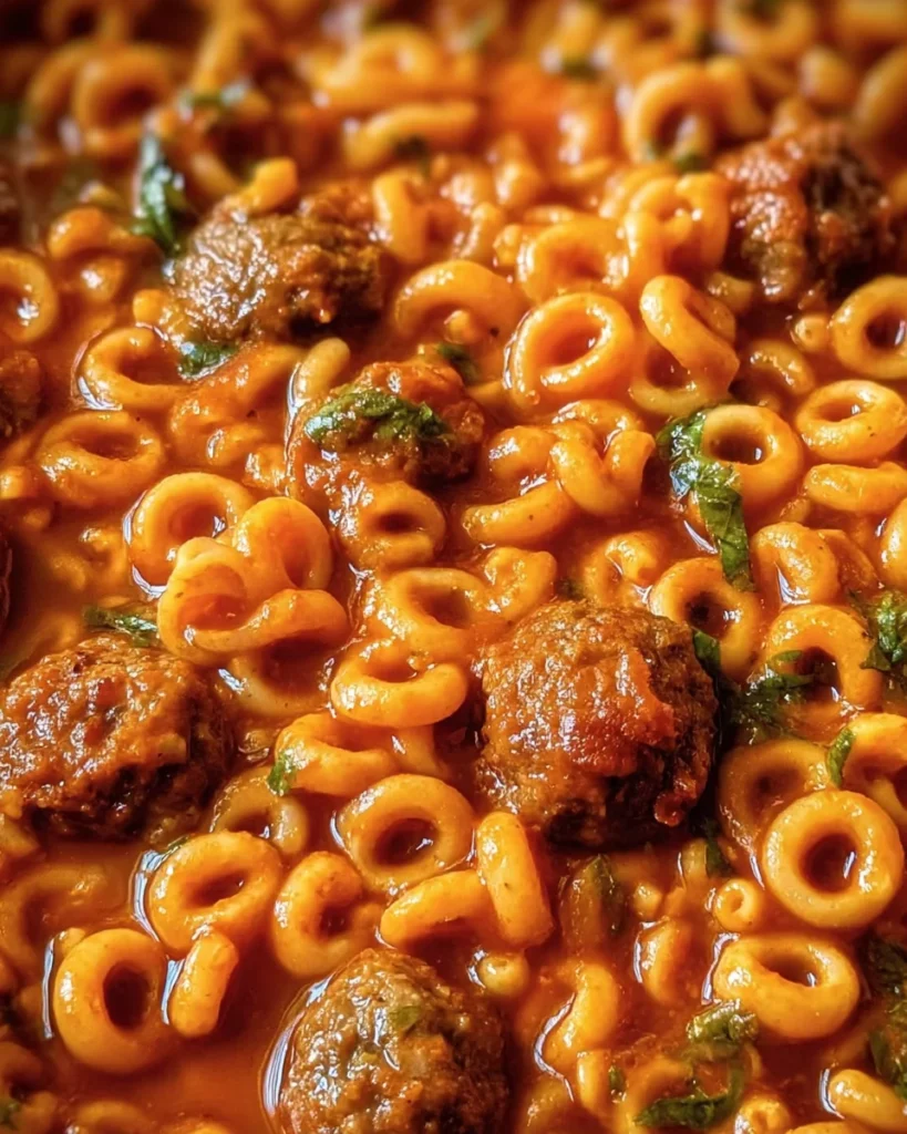 Homemade SpaghettiOs w/ Mini Meatballs