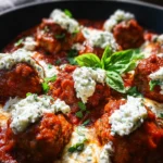 Italian Chicken Meatballs with Herbed Ricotta