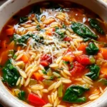 Italian Orzo Spinach Soup