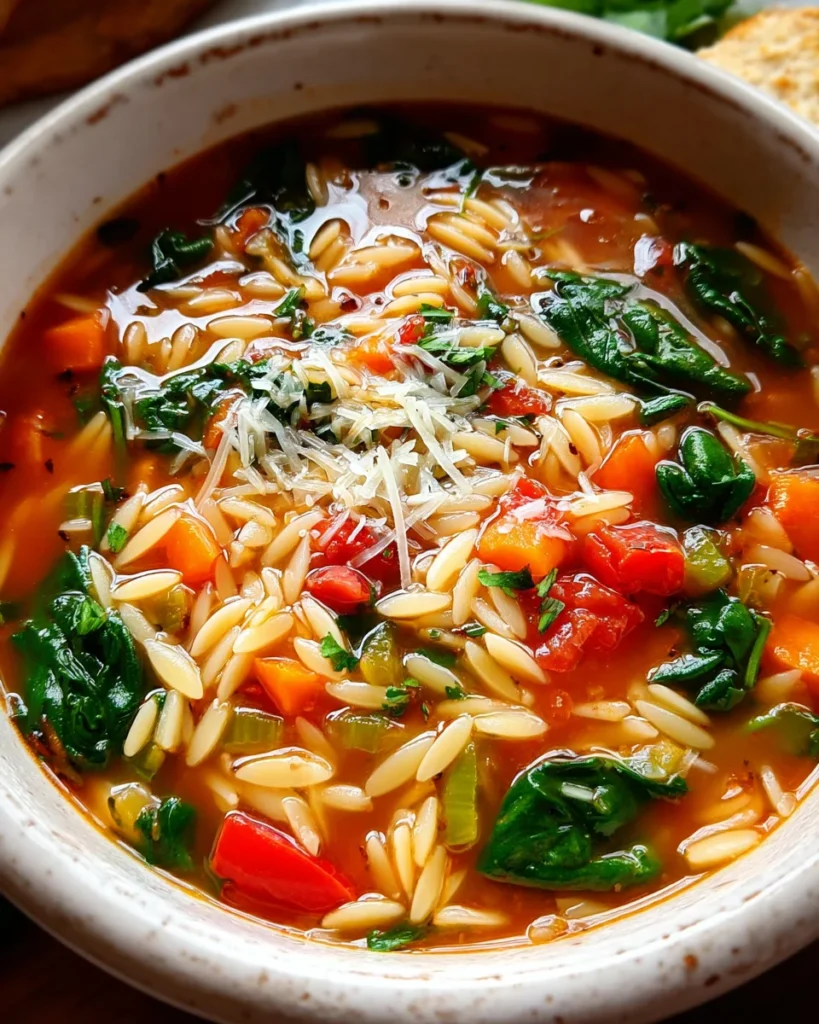 Italian Orzo Spinach Soup