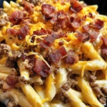 Loaded Bacon Cheeseburger Alfredo Pasta