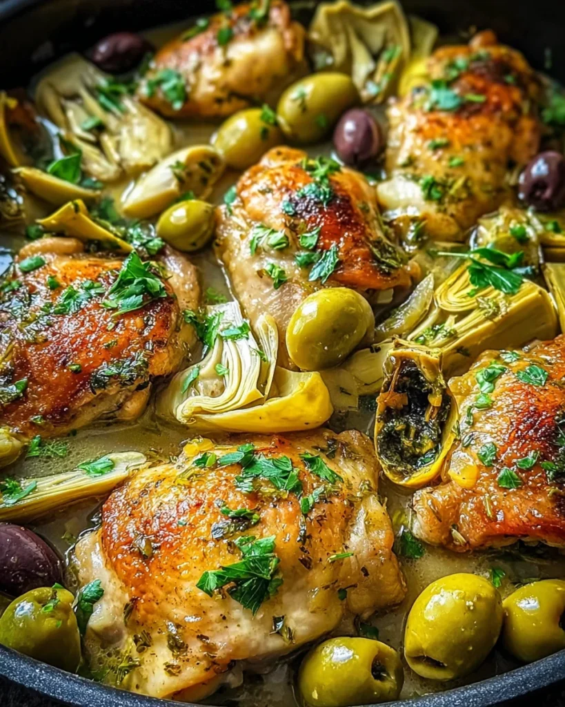Mediterranean Lemon Chicken with Artichokes & Olives