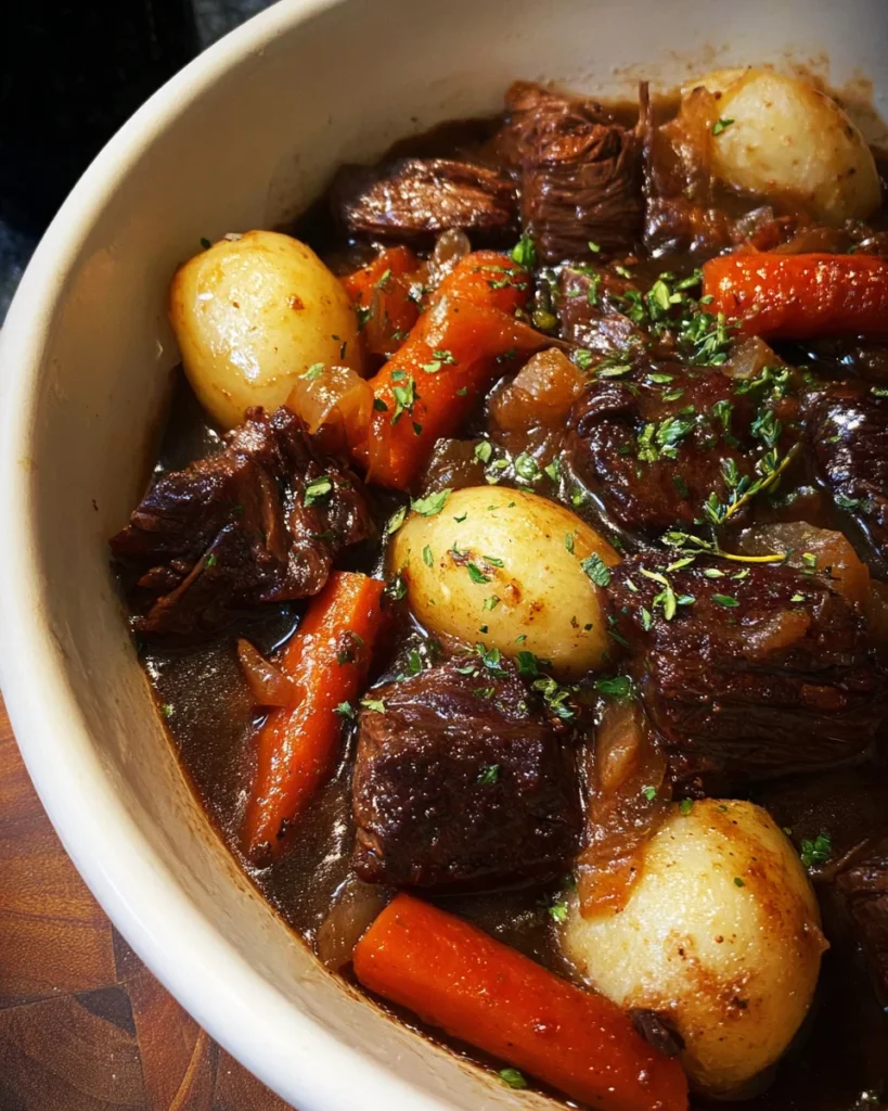 Red Wine Beef Stew with Potatoes and Carrots