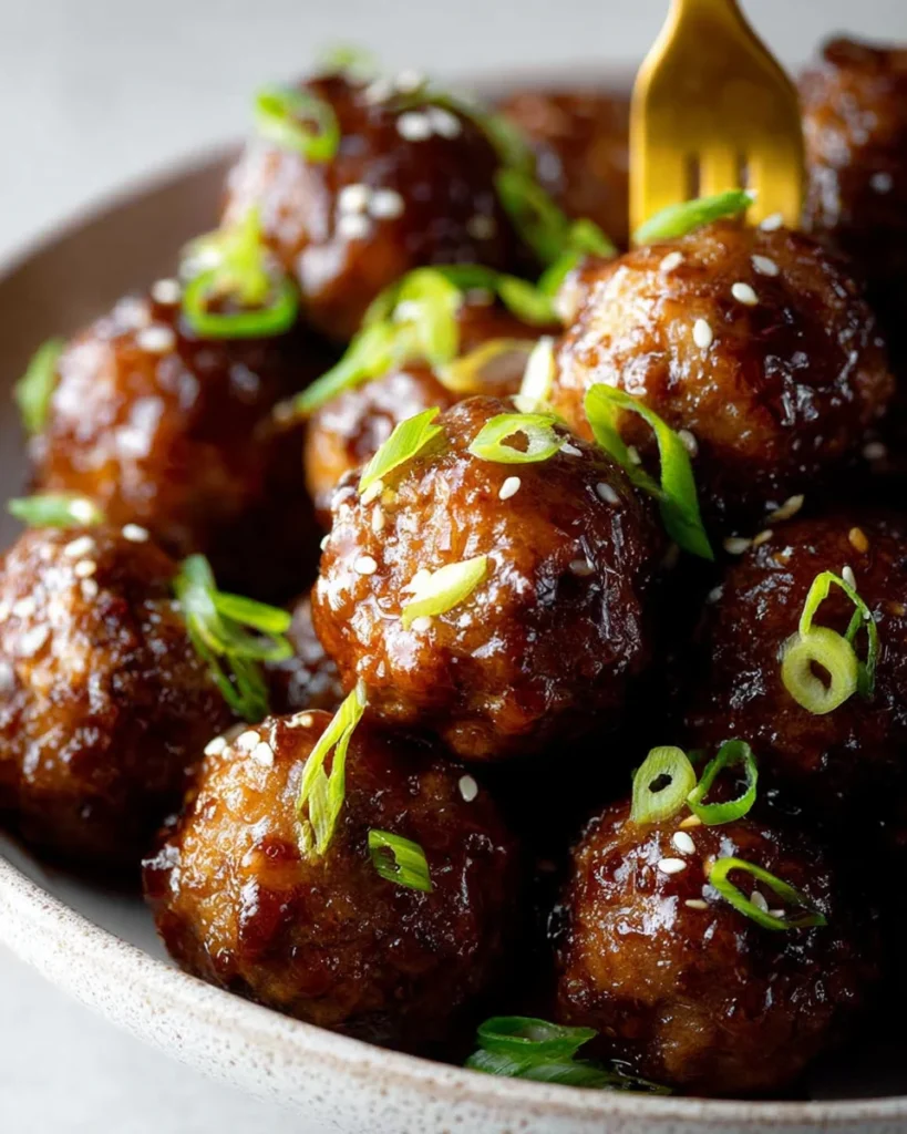 Sticky Honey Garlic Meatballs