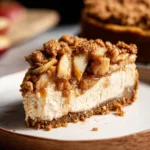 VEGAN APPLE CRUMBLE CHEESECAKE