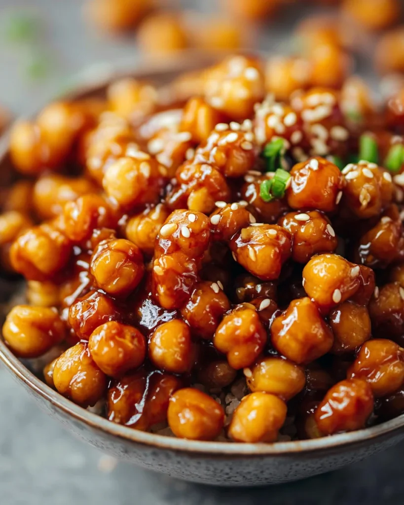 Vegan Sticky Sesame Chickpeas Recipe
