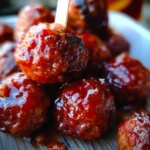 Whiskey Peach BBQ Meatballs