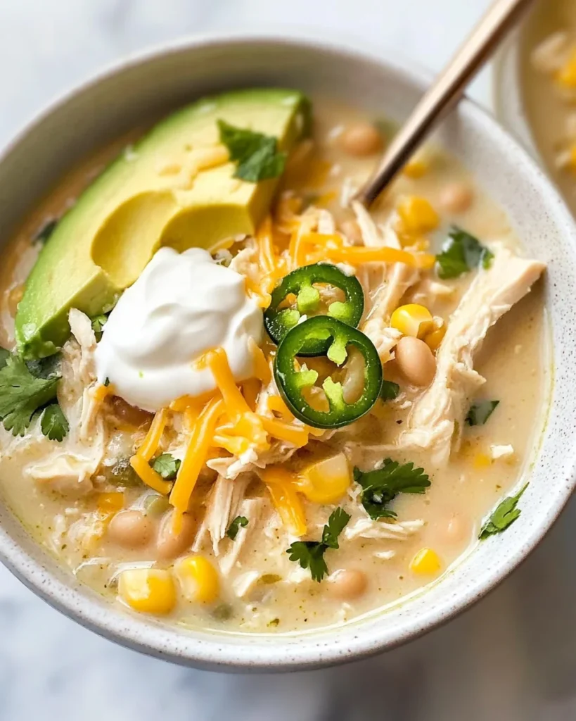 Creamy Crockpot White Chicken Chili