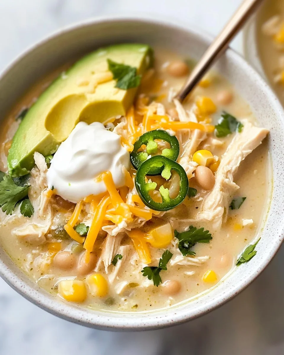 Creamy Crockpot White Chicken Chili
